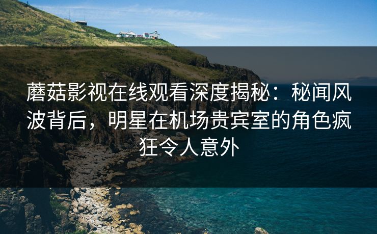 蘑菇影视在线观看深度揭秘：秘闻风波背后，明星在机场贵宾室的角色疯狂令人意外