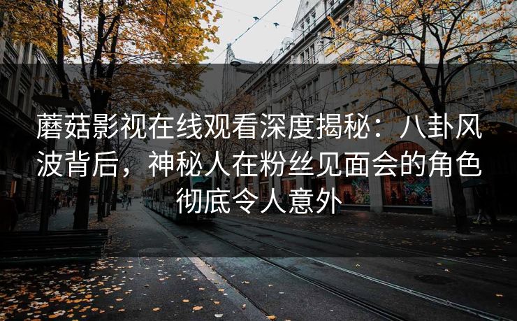 蘑菇影视在线观看深度揭秘：八卦风波背后，神秘人在粉丝见面会的角色彻底令人意外