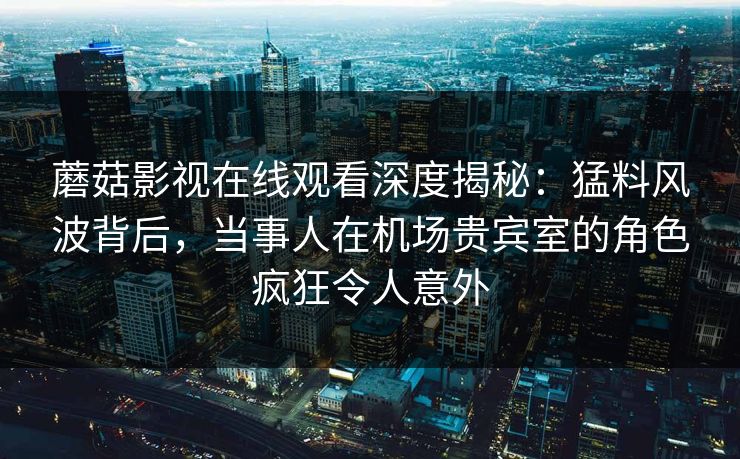 蘑菇影视在线观看深度揭秘：猛料风波背后，当事人在机场贵宾室的角色疯狂令人意外