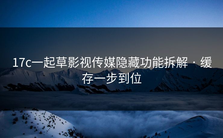 17c一起草影视传媒隐藏功能拆解 · 缓存一步到位